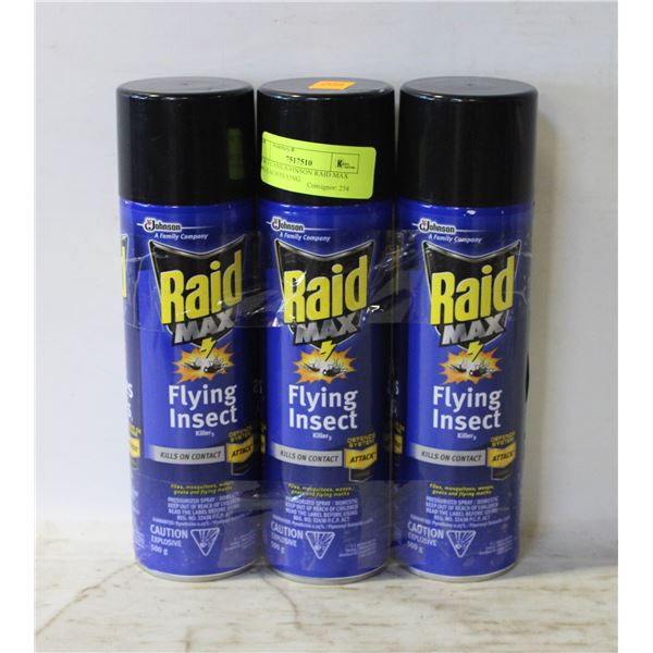 NEW 3 JOHNSON RAID SPIDER BLASTER & BUG KILLER