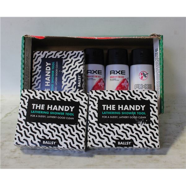 NEW - AXE FOR HER & 4 SHOWER TOOL