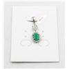 Image 1 : #139-NATURAL GREEN EMERALD & CZ PENDANT