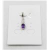 Image 1 : #186-NATURAL PURPLE AMETHYST & CZ PENDANT
