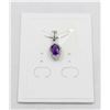 Image 1 : #20-NATURAL PURPLE AMETHYST & CZ PENDANT