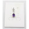 Image 1 : #14-NATURAL PURPLE AMETHYST & CZ PENDANT