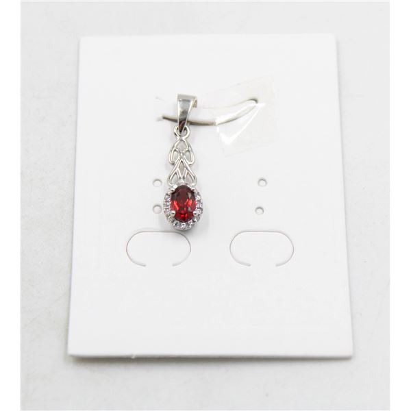 #182-NATURAL PHODOLITE GARNET & CZ PENDANT