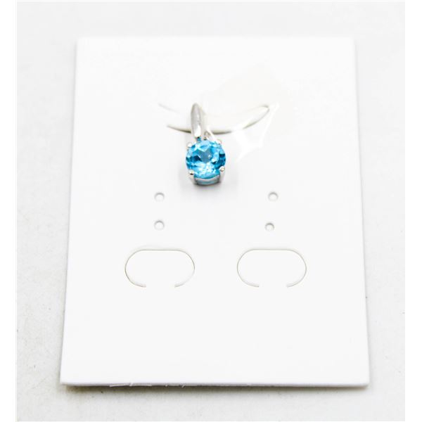 #114-NATURALSKY BLUE TOPAZ PENDANT
