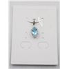 Image 1 : #70-NATURAL BLUE TOPAZ & CZ PENDANT