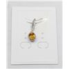 Image 1 : #62-NATURAL YELLOW CITRINE & CZ PENDANT