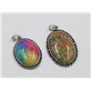 Image 1 : #113-NATURAL RAINBOW SOLAR QZ & UNAKITE  PENDANT