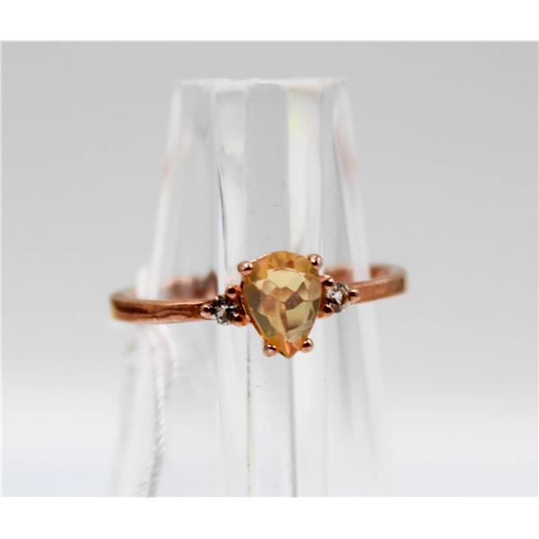 #145-NATURAL FIRE OPAL RING SIZE  6.5