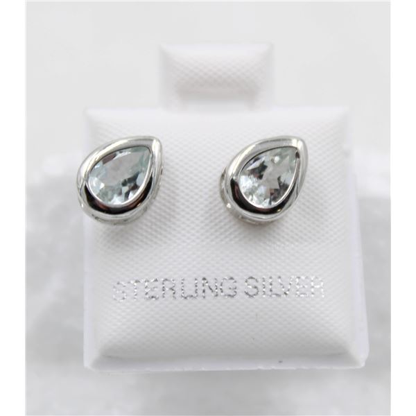 #170-NATURAL SKY BLUE TOPAZ EARRINGS
