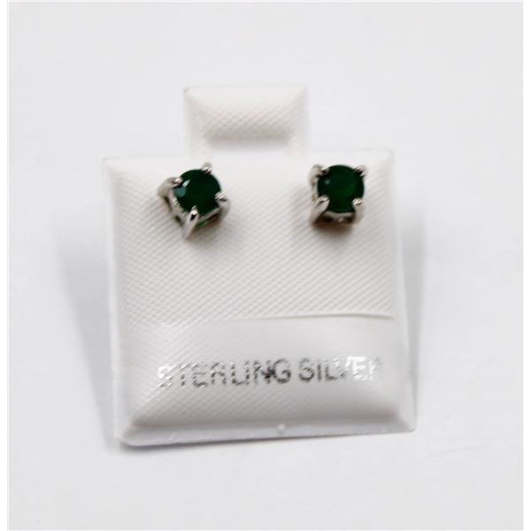 #168-NATURAL GREEN AGATE EARRINGS