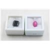 Image 1 : #194-NATURAL BLACK ONYX 5.80CT & RUBY 4.30CT