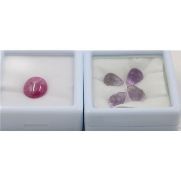 #12-NATURAL RUBY GEMSTONE 7.20CT & AMETHYST