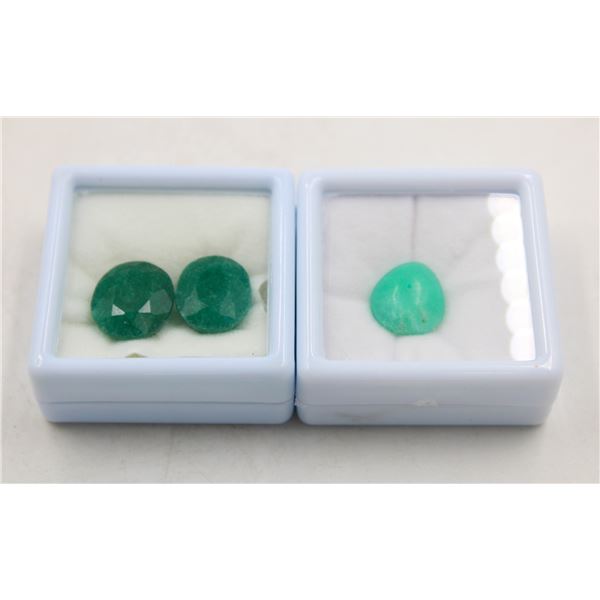 #243-NATURAL CHRYSOPRASE 8.05 CT & JADE 15.10CT