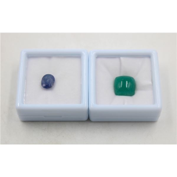 #36-NATURAL  SAPPHIRE 3.30CT & AGATE 9.90CT