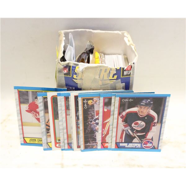 BOX OF UNCOUNTED UNSORTED NFL CARDS