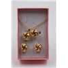 Image 1 : GOLD COLOR TWIST LUCKY KNOT EARRINGS NECKLACE RING