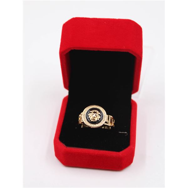 REPLICA VERSACE GOLD TONED MEDUSA GRECA EMBELLISHE