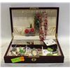 Image 1 : VINTAGE ESTATE JEWELRY BOX FULL OF JEWELRY
