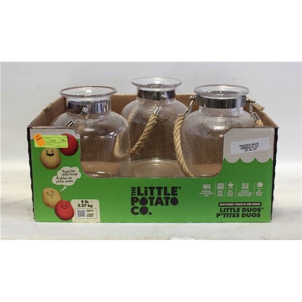 LOT OF 3 DESIGNER GLASS HANGING VESSELS