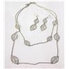 Image 1 : SILVER LEAF NECKLACE AND EARRING SET