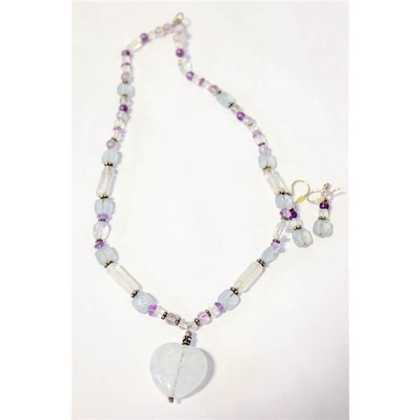 AMETHYST NECKLACE AND EARRING SET