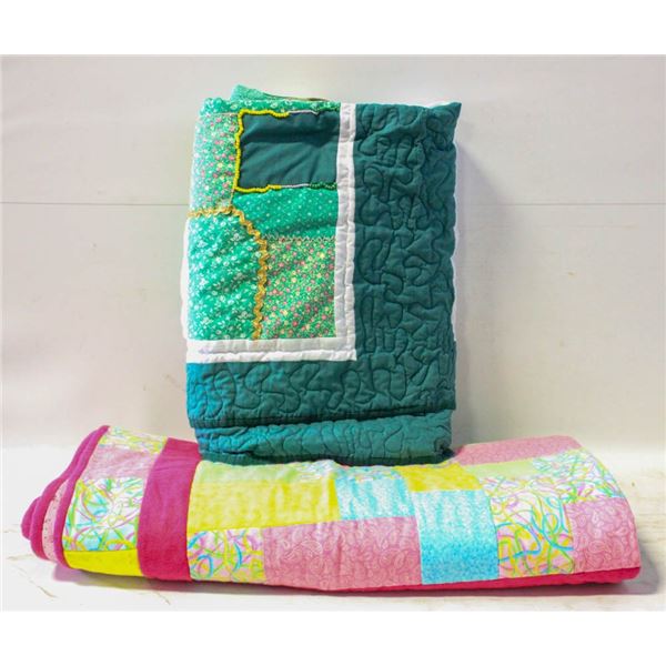 2 PATCHWORK QUILT BLANKETS TOGETHER