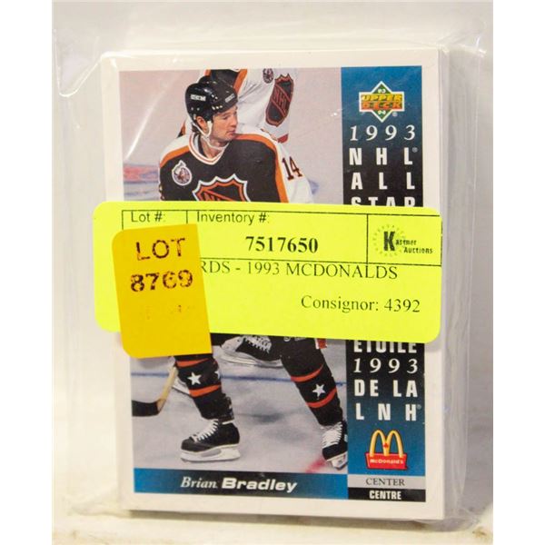 NHL CARDS - 1993 MCDONALDS