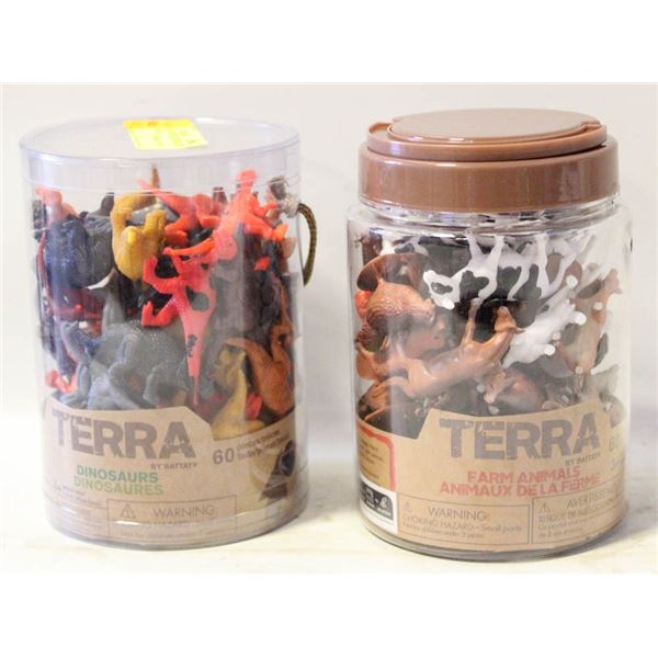 2 NEW BOXES OF TERRA DINOSAURS & FARM ANIMALS