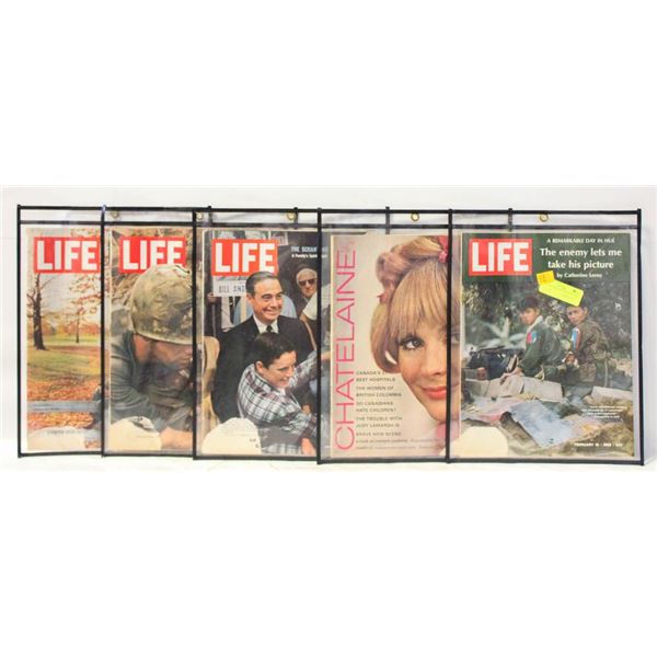 LOT OF 5 1960'S LIFE MAGAZINES IN