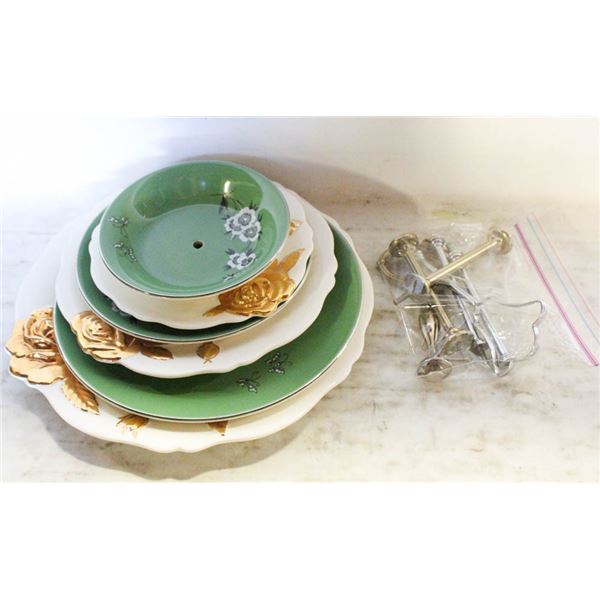 OVER 40YR OLD VINTAGE 3 TIER SERVING STANDS