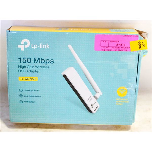 TP-LINK 150 MBPS HIGH GAIN WIRELESS USB ADAPTER