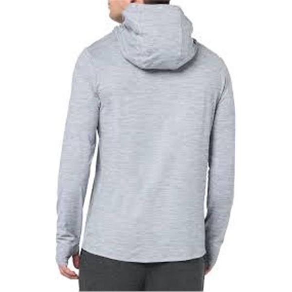 NEW ESSENTIALS MENS TECH LONG-SLEEVE HOODED TSHIRT