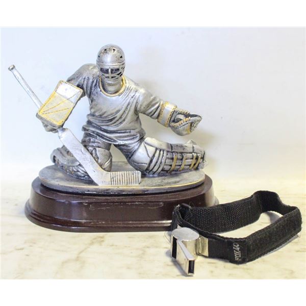 GOALIE TROPHY WITH PRO WHISTLE