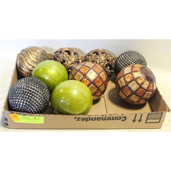 LOT OF 9 DESIGNER DISPLAY BALLS
