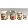 Image 1 : VINTAGE CANISTERS ORANGE FLOWERS