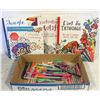 Image 1 : COLORING PENS PLUS 5 ADULT COLOR BOOKS