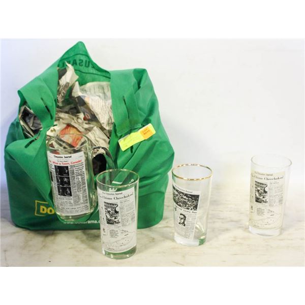 EDMONTON JOURNAL GOLD TRIM GLASSWARE SET