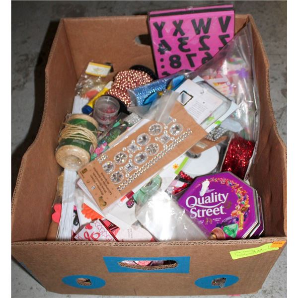 LARGE BOX OF CRAFTING SUPPLIES