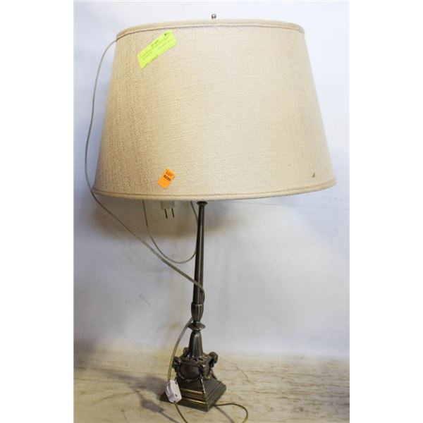 LAMP WITH CREAM COLOURED SHADE AND