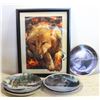 Image 1 : 5 WOLF COLLECTORS PLATE + WOLF PICTURE +
