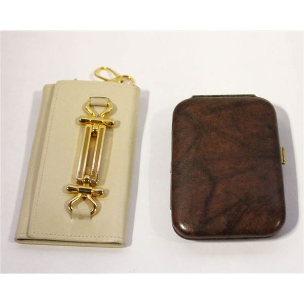 2 VINTAGE LEATHER KEY HOLDER WALLETS