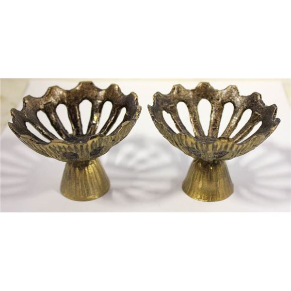 TWO BRASS TALL CANDLE HOLDER STICKS
