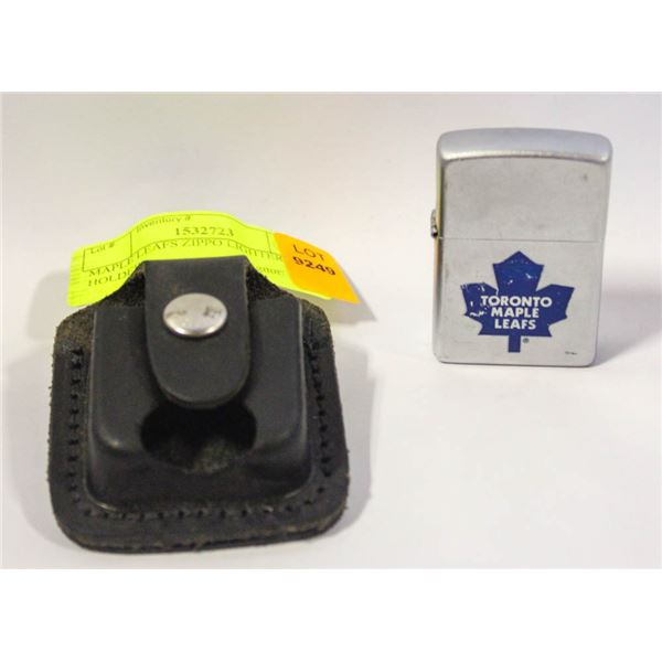 MAPLE LEAFS ZIPPO LIGHTER W HOLDER