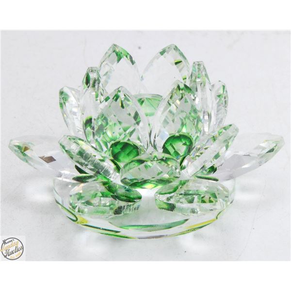 #2804-GREEN COLOR FLOWER CRYSTAL