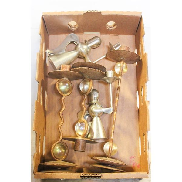 2 SETS OF FANCY CANDLE HOLDERS