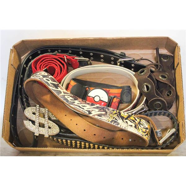 COLLECTION OF 7 LADIES BELTS L/XL