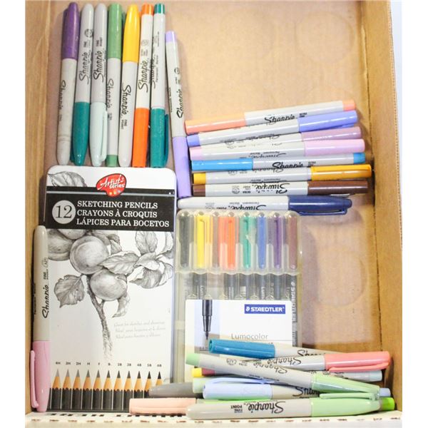FLAT WITH SHARPIE COLOR MARKERS PLUS OTHER SETS