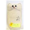 Image 1 : FABRIC WHITE CAT CELL PHONE OR GLASSES