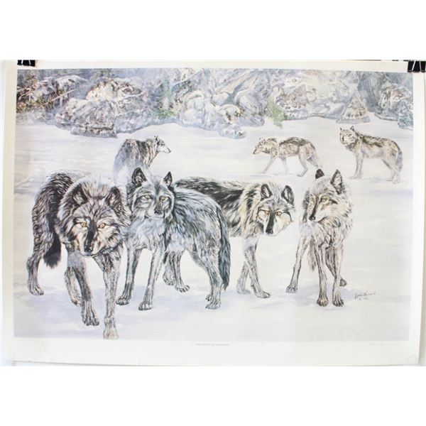 LARGE PRINT "TIMBER WOLVES" BY LINDA KINARD
