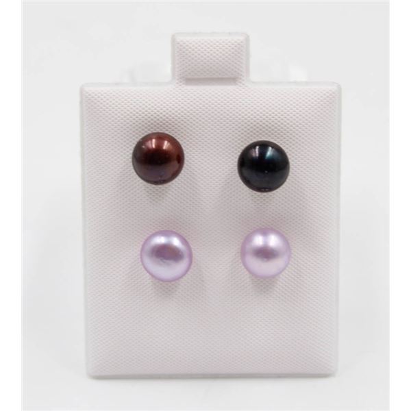 #73-NATURAL AKOYA PEARL EARRINGS /2 PAIR